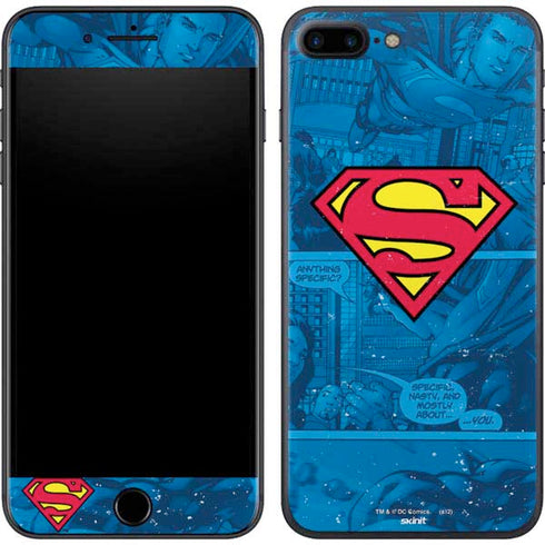 DC Comics Superman Logo Background Pattern iPhone 8 Plus Skin